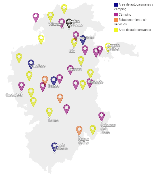 burgos motorhome towns map