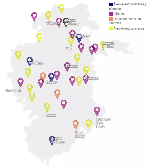 burgos motorhome towns map